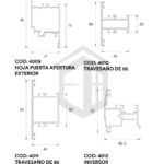 Herrajes para puerta de aluminio ALFA 60